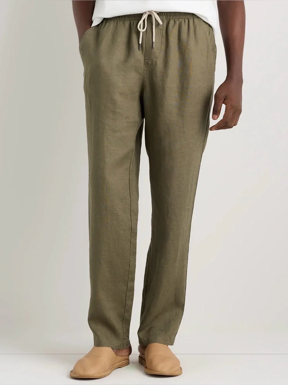 Quince 100% European Linen Drawstring Beach Pants Olive Green Men’s M